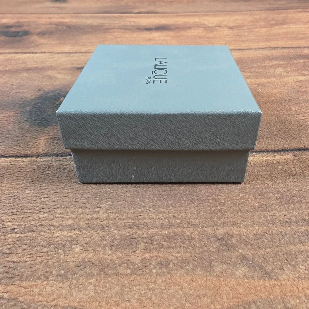 Lalique Jewelry Box OS Grey Excellent Square Logo Presentation Case